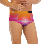 Synthwave Pyramid Print Men's Briefs