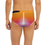 Synthwave Pyramid Print Men's Briefs
