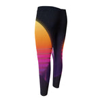 Synthwave Pyramid Print Men's Compression Pants