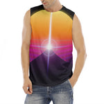 Synthwave Pyramid Print Men's Fitness Tank Top