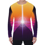Synthwave Pyramid Print Men's Long Sleeve T-Shirt