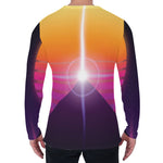 Synthwave Pyramid Print Men's Long Sleeve T-Shirt