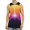 Synthwave Pyramid Print Men's Muscle Tank Top