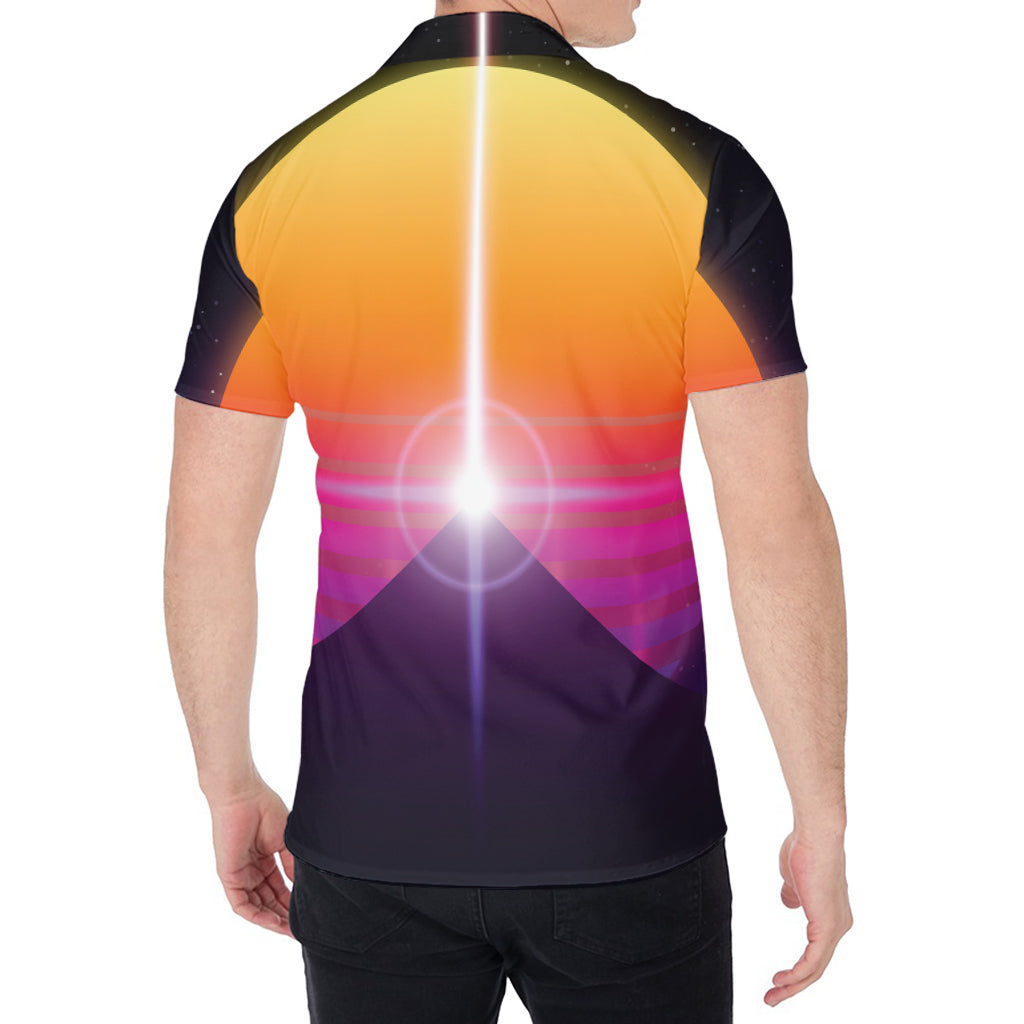 Synthwave Pyramid Print Men's Shirt