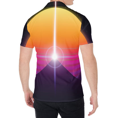 Synthwave Pyramid Print Men's Shirt