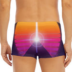 Synthwave Pyramid Print Men's Short Boxer Briefs