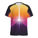 Synthwave Pyramid Print Men's Sports T-Shirt