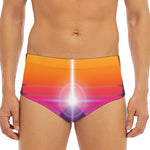 Synthwave Pyramid Print Men's Triangle Swim Briefs
