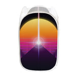 Synthwave Pyramid Print Mesh Laundry Hamper