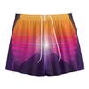 Synthwave Pyramid Print Mesh Shorts