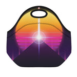 Synthwave Pyramid Print Neoprene Lunch Bag