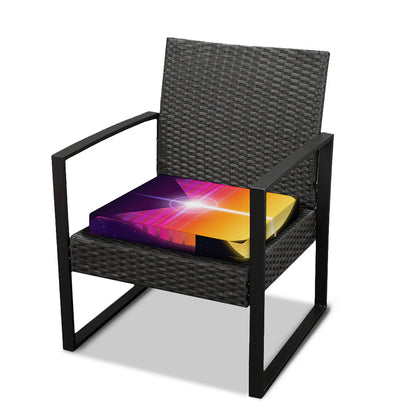 Synthwave Pyramid Print Outdoor Seat Cushion Cover