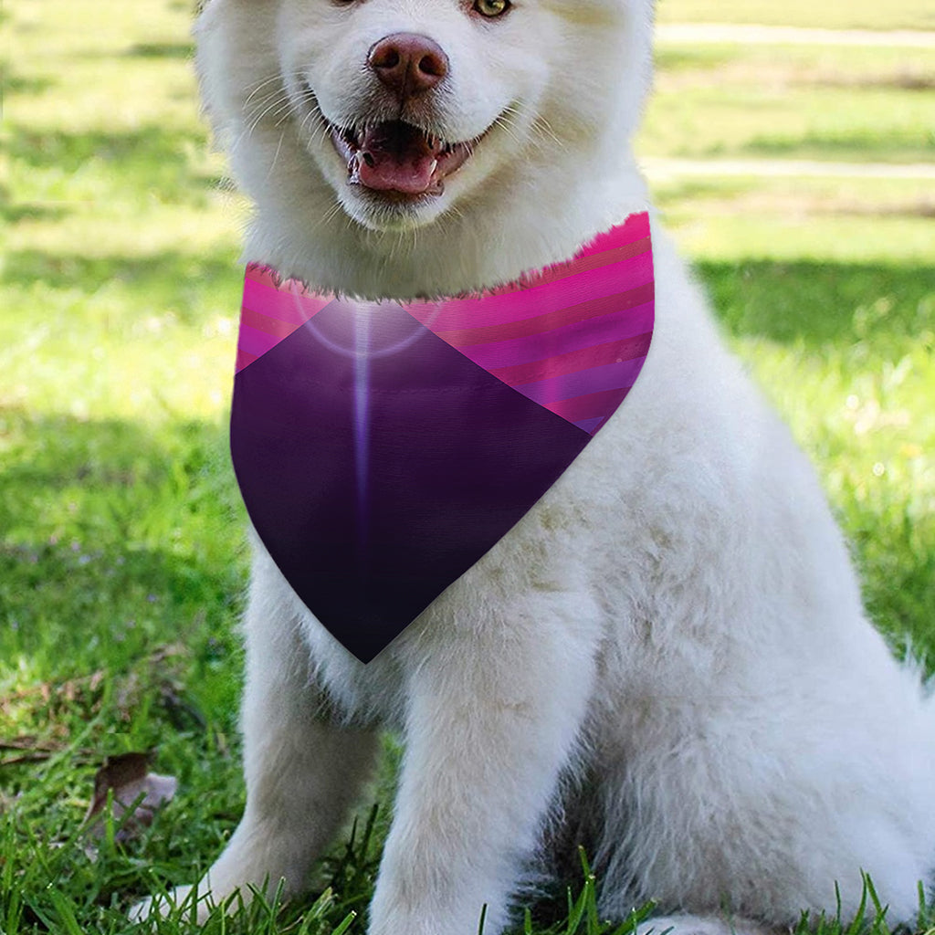Synthwave Pyramid Print Over The Collar Dog Bandana