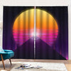 Synthwave Pyramid Print Pencil Pleat Curtains