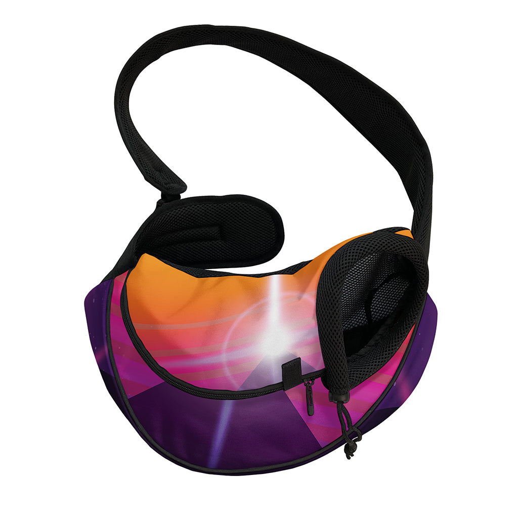 Synthwave Pyramid Print Pet Sling Carrier