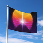 Synthwave Pyramid Print Polyester Flag