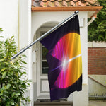 Synthwave Pyramid Print Polyester Flag