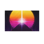 Synthwave Pyramid Print Polyester Flag