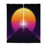 Synthwave Pyramid Print Polyester Shower Curtain