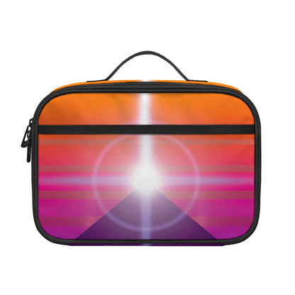 Synthwave Pyramid Print Portable Lunch Bag