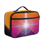 Synthwave Pyramid Print Portable Lunch Bag