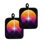 Synthwave Pyramid Print Pot Holders
