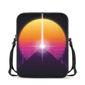 Synthwave Pyramid Print Rectangular Crossbody Bag