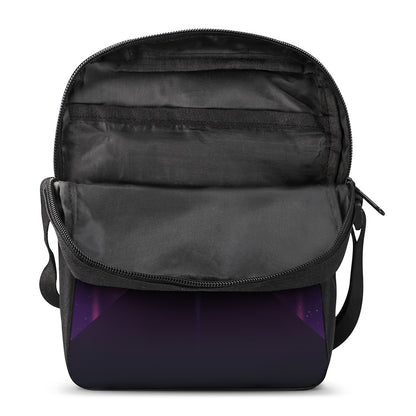 Synthwave Pyramid Print Rectangular Crossbody Bag
