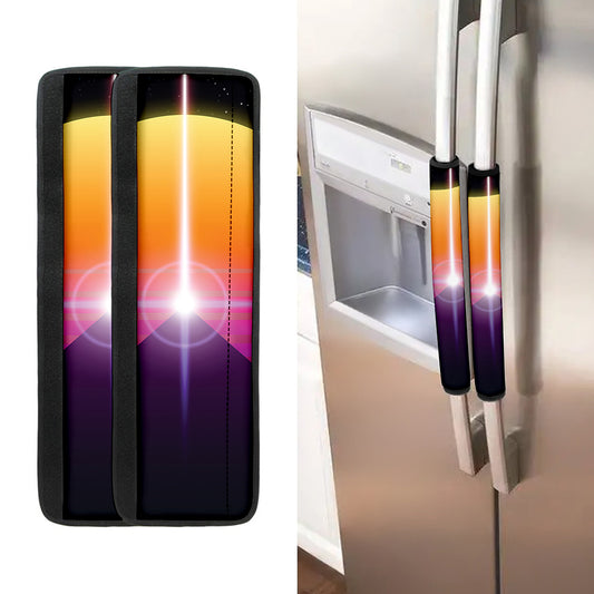 Synthwave Pyramid Print Refrigerator Handle Covers