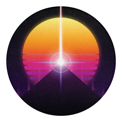Synthwave Pyramid Print Round Blanket
