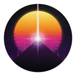 Synthwave Pyramid Print Round Blanket