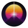 Synthwave Pyramid Print Round Floor Mat