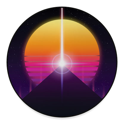 Synthwave Pyramid Print Round Floor Mat