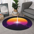 Synthwave Pyramid Print Round Rug