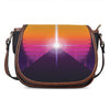 Synthwave Pyramid Print Saddle Bag