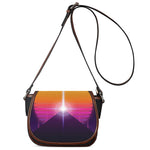 Synthwave Pyramid Print Saddle Bag