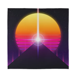 Synthwave Pyramid Print Silk Bandana