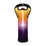 Synthwave Pyramid Print Single Neoprene Wine Tote