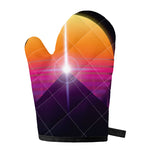 Synthwave Pyramid Print Single Oven Mitt