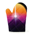 Synthwave Pyramid Print Single Oven Mitt