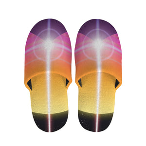 Synthwave Pyramid Print Slippers