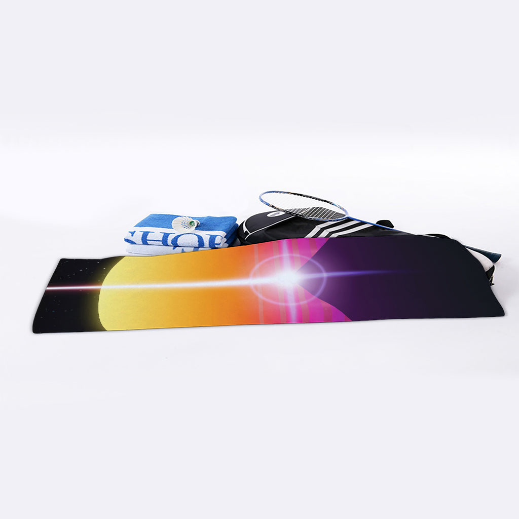 Synthwave Pyramid Print Sports Towel