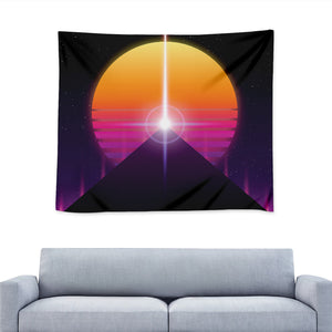 Synthwave Pyramid Print Tapestry