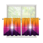 Synthwave Pyramid Print Tier Curtains