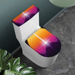 Synthwave Pyramid Print Toilet Lid And Tank Cover Set