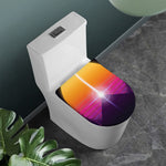 Synthwave Pyramid Print Toilet Lid Cover