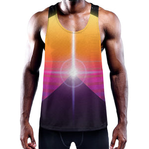 Synthwave Pyramid Print Training Tank Top