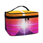 Synthwave Pyramid Print Travel Makeup Bag
