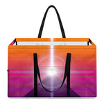 Synthwave Pyramid Print Utility Tote Bag