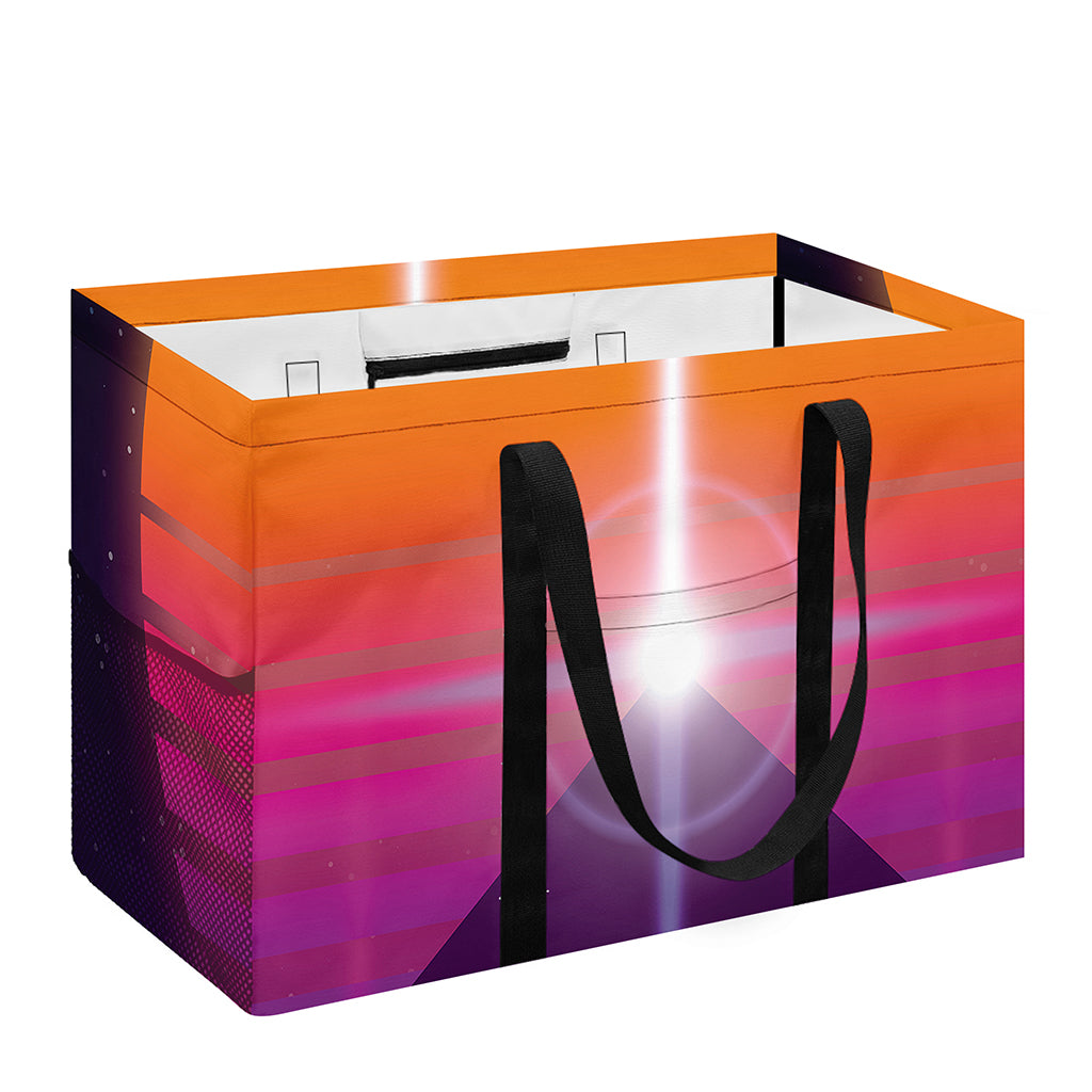 Synthwave Pyramid Print Utility Tote Bag